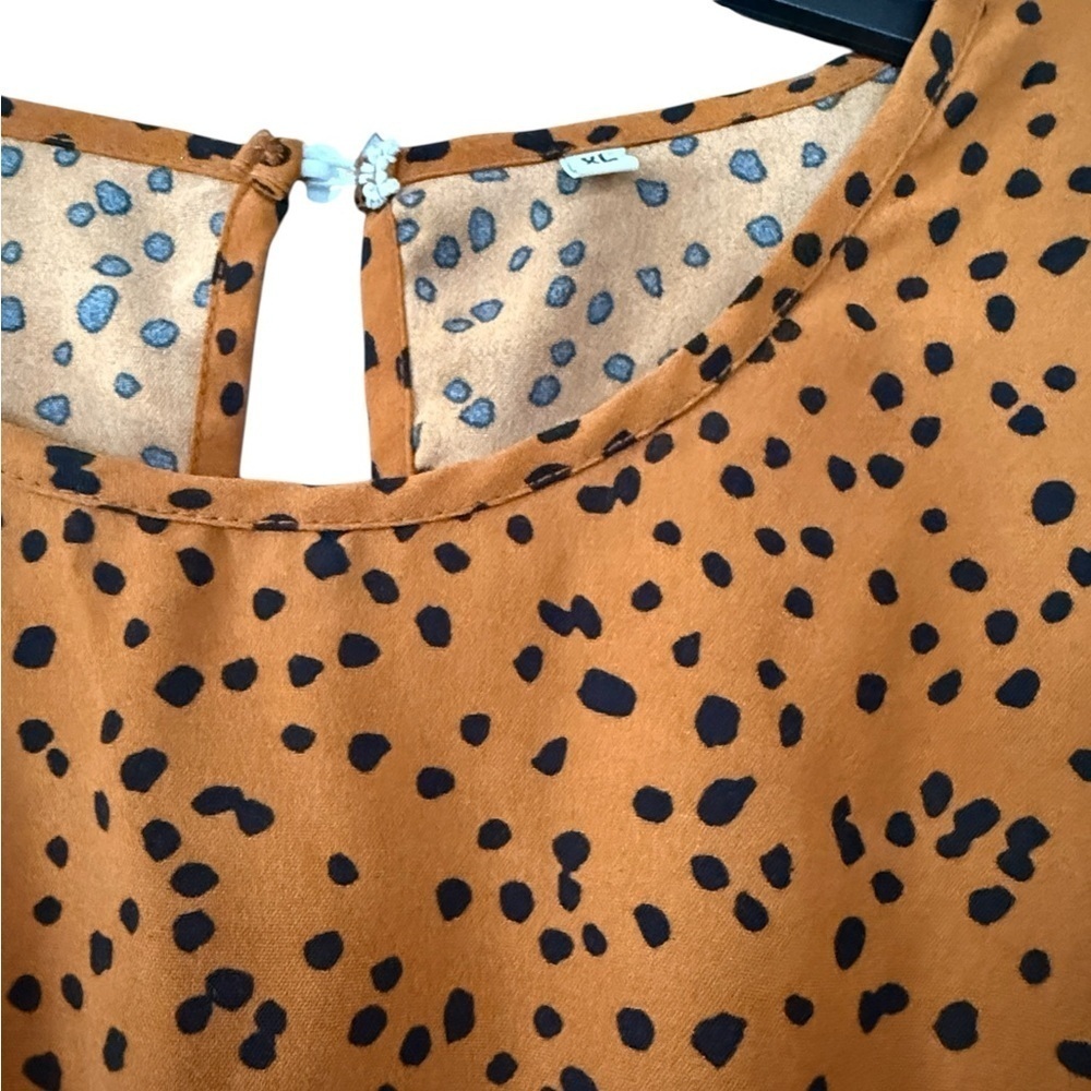 Orange Polka Dot Maxi Dress Size XL - Picture 4 of 4